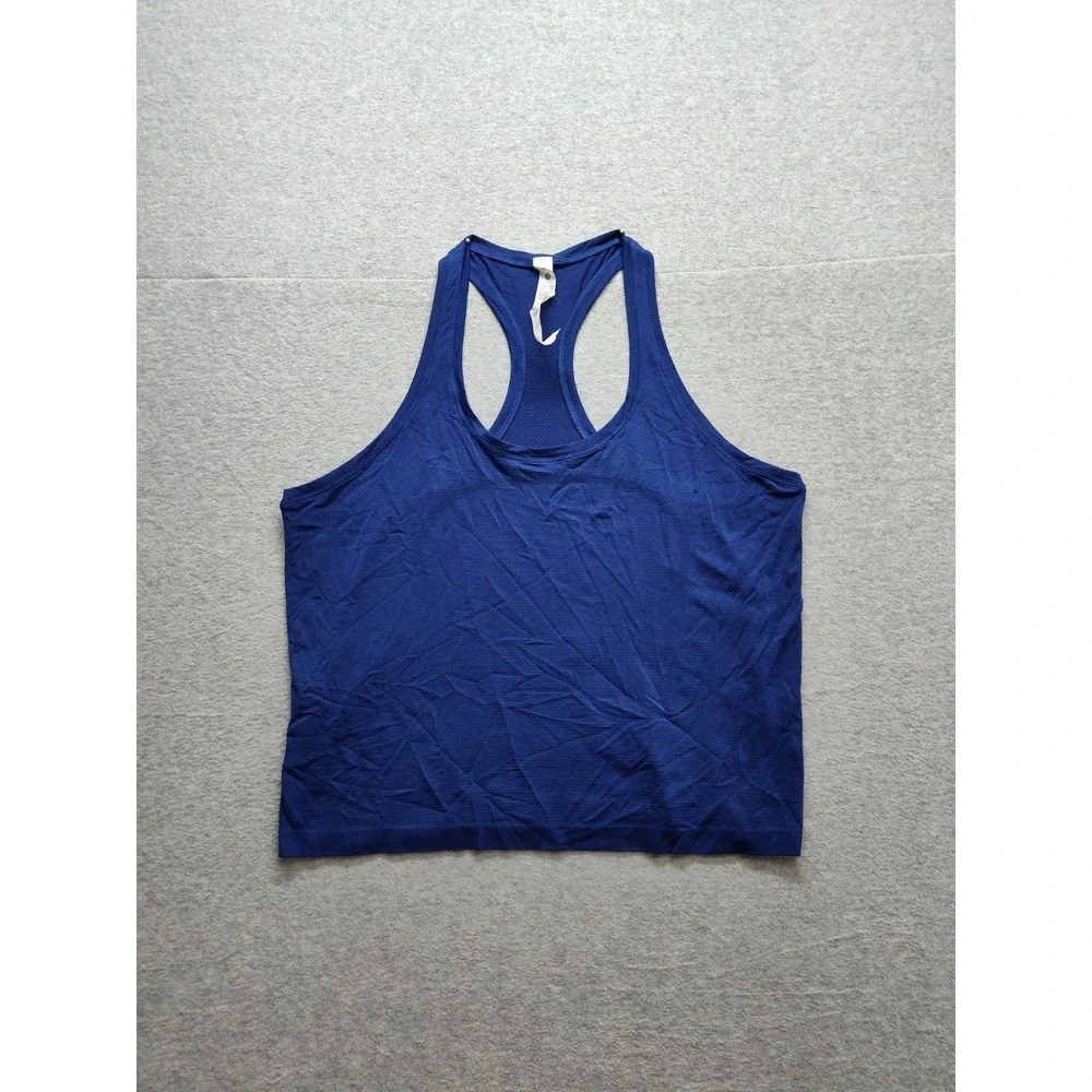 Lululemon‎ Women Athletic Tank Top 14 Blue Racerback Scoop Neck Gym Performance